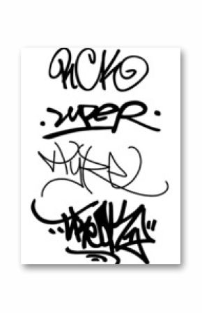 isolated tags and graffiti set 3