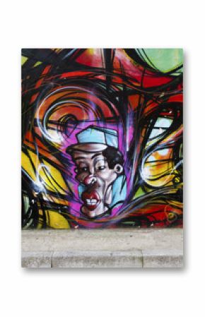 Colorful murales with face