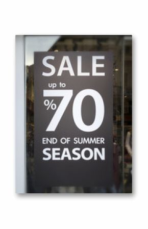 Retail Image Of A Sale Sign In A Clothing Store Window (With Sha