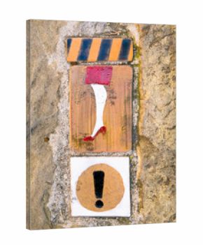 No high heel shoes sign on stone backgroung