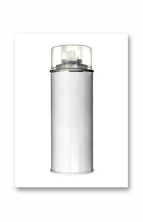 white aerosol can with paint isolated on white