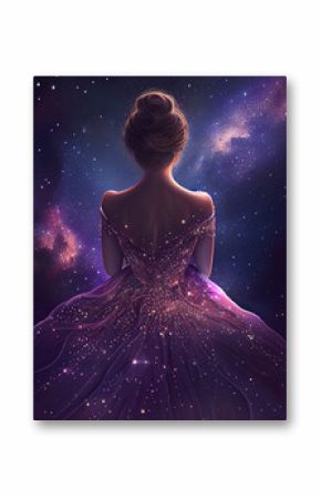 Generative AI: fantasy princess on her back looking at the milky way