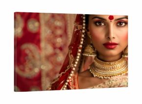 Beautiful indian woman or princess in traditional wear and jewelry 