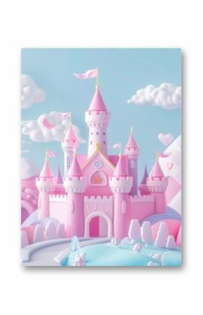 Cute princess background outdoors cartoon celebration.