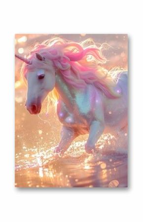 mermaid birthday Rainbow unicorn background glitter color pony little confetti party princess girl fun