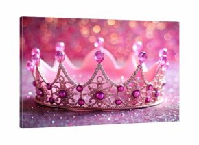 Pink princess crown with glitters for a magical and royal look, princess, crown, pink, glitter, sparkles, fairytale, royalty