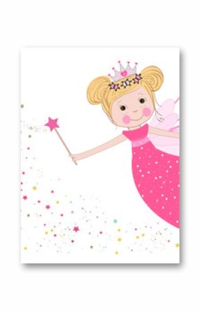 Cute fairy tale with stars vector background