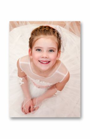 Happy adorable little girl in princess dress