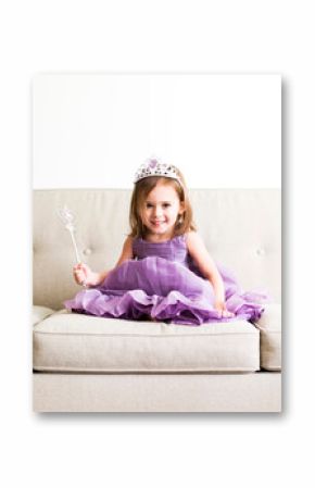 Portrait of girl (4-5) in princess costume