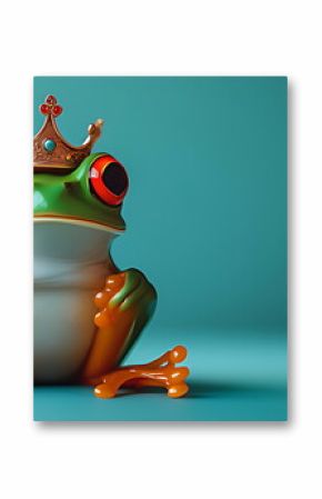 A cute frog wearing a kings crown