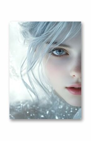 Beautiful snow princess in winter