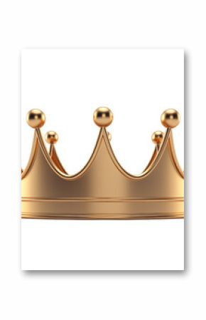 Shiny gold crown isolated on transparent or white background, png
