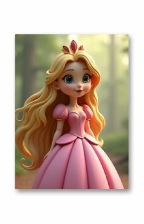 Fantasy Princess in a Royal Gown with a Crown 