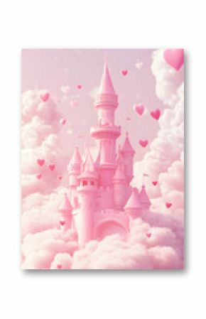 Pink Castle in the Clouds: A Dreamy Fairytale Setting