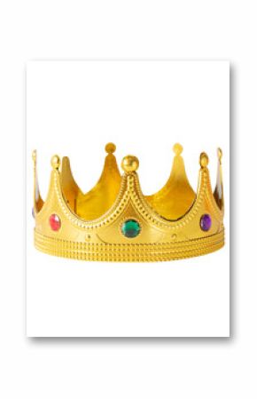 Realistic Golden Crown cutout, Png file.