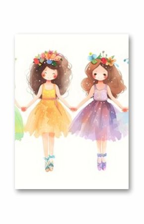 Enchanting Floral Fairy Dolls in Vibrant Tulle Dresses