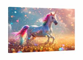 mermaid birthday Rainbow unicorn background glitter color pony little confetti party princess girl fun