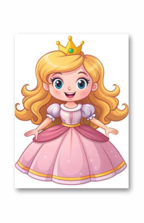 princess in pink dress with crown smile