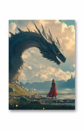 dragon statue at sunset