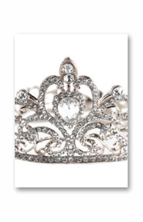 A Silver Crown Isolated on a White Background