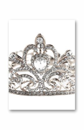 A Silver Crown Isolated on a White Background