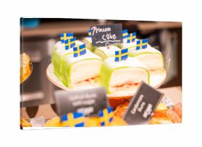 Stockholm Sweden , July 7, 2025, delicious famous sweet cake princess of national Scandinavian cuisine