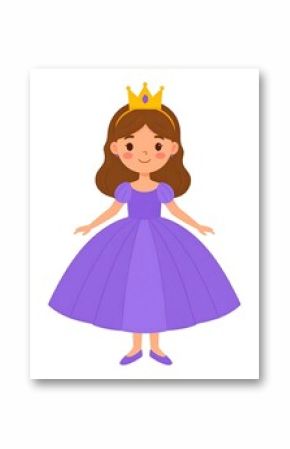 Cartoon princess in a purple dress (1)