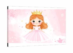 Cute princess in a pink ballgown