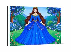 Princess in Blue Gown with Fairytale Garden.