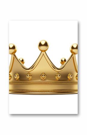 Gold crown isolated on transparent or white background, png