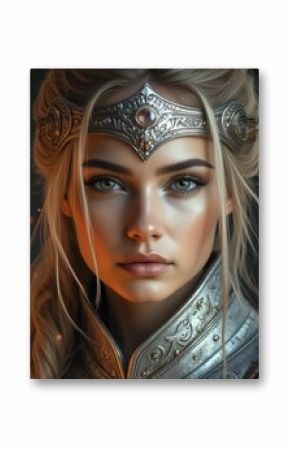 Warrior princess with radiant armor and sword