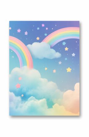 Unicorn Background, Pastel Rainbow Dreamland