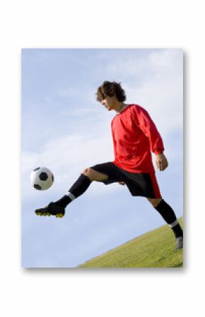 soccer - football player juggling in red
