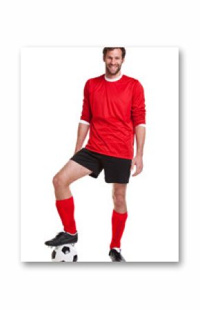 Footballer cut out on white