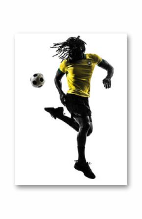 one black brazilian soccer football player man silhouette