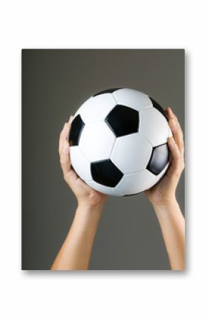 Hands holding soccer ball