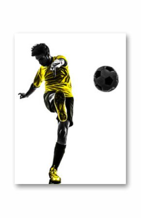 brazilian soccer football player young man kicking silhouette