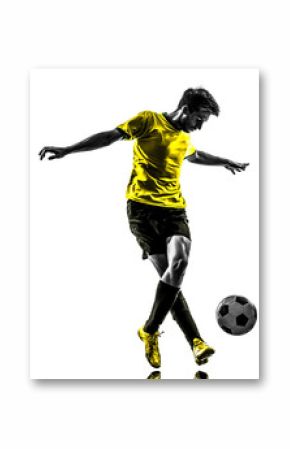 brazilian soccer football player young man dribbling silhouette