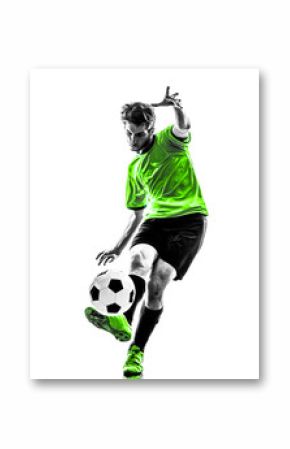 soccer football player young man kicking silhouette