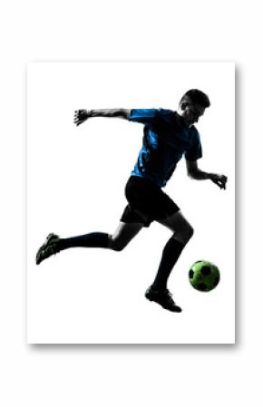 caucasian soccer player man juggling silhouette