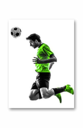 soccer football player young man heading silhouette