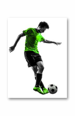 soccer football player young man dribbling silhouette