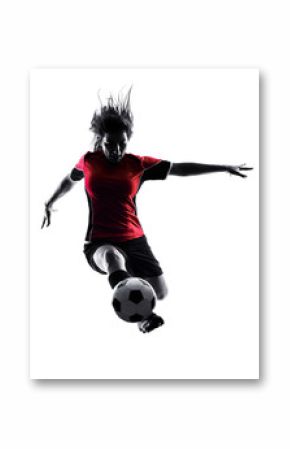 woman soccer player isolated silhouette