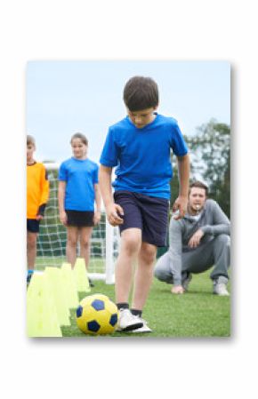 Coach Leading Outdoor Soccer Training Session