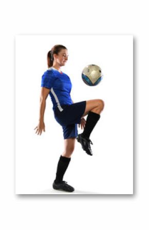 Female Soccer Player Bouncing Ball