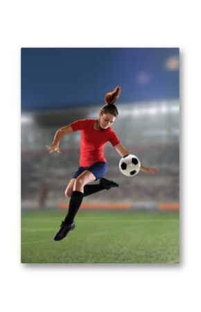 Young woman playing soccer