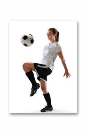 Female Soccer Player Dribbling Ball