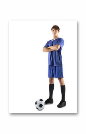 asian soccer football player young man standing.