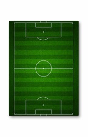 Soccer or football field top view with proper standard markings