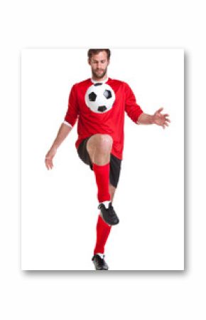 Footballer cut out on white